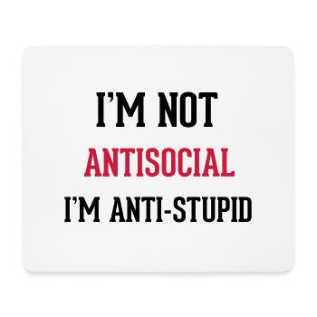 Antisocial - Mousepad (Querformat) - Weiß - Vorne