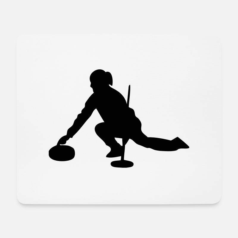 Curling - Mousepad (Querformat) - Weiß