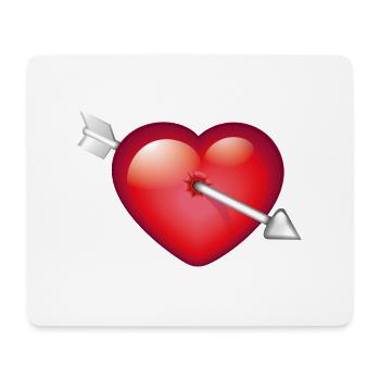 Smiley Heart with arrow - Tapis de souris (format paysage) - blanc - Devant