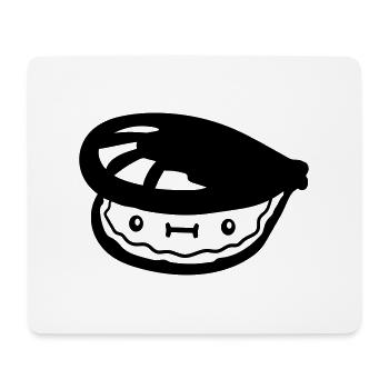 suesse kleine muschel mit gesicht - Mousepad (Querformat) - Weiß - Vorne