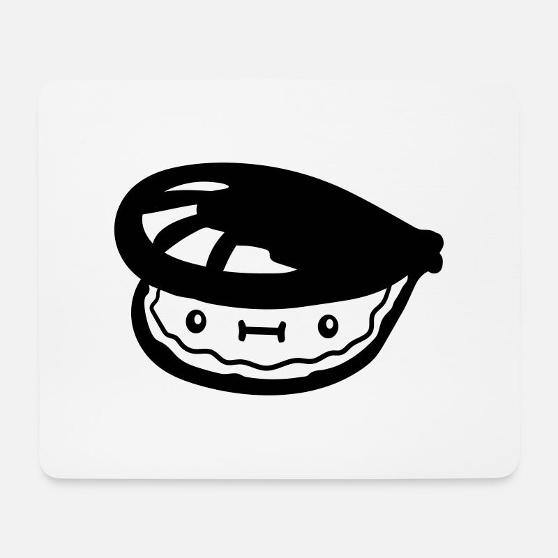 suesse kleine muschel mit gesicht - Mousepad (Querformat) - Weiß
