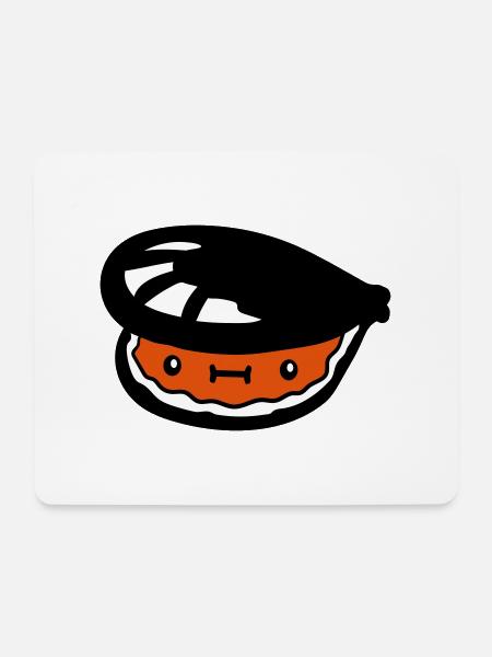 kleine suesse muschel mit gesicht - Mousepad (Querformat) - Weiß