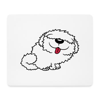 Lustiger Bobtail Hund - Mousepad (Querformat) - Weiß - Vorne