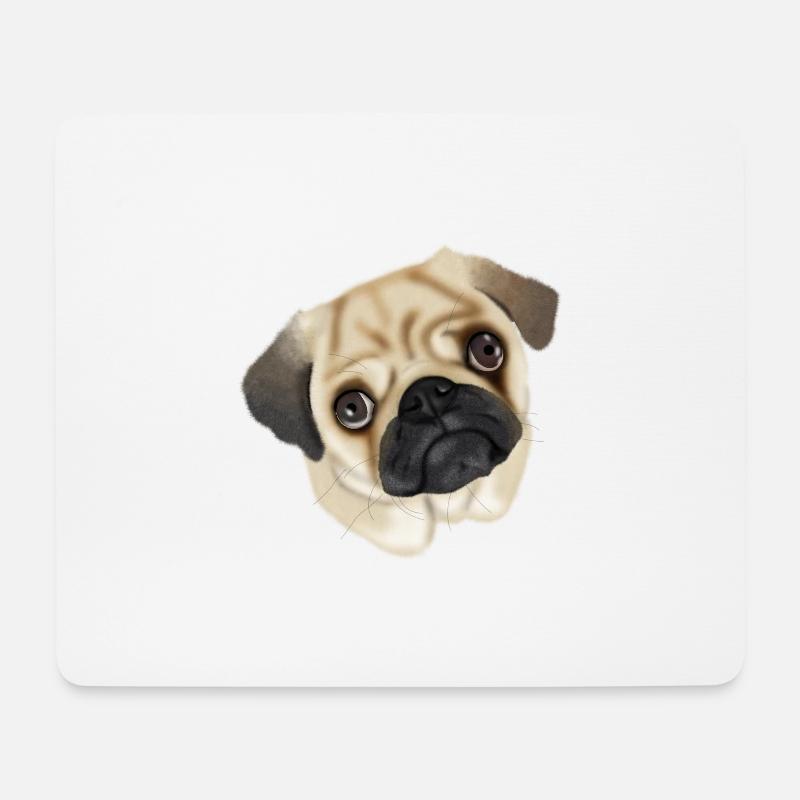 mops - Mousepad (Querformat) - Weiß