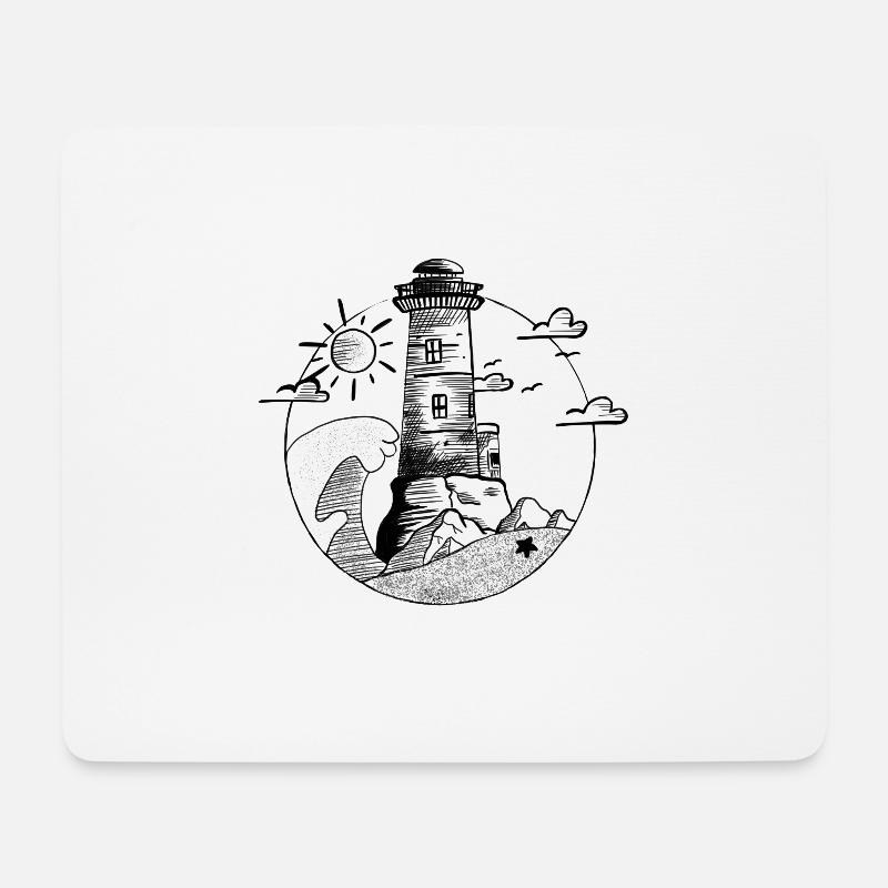 Leuchttturm - Mousepad (Querformat) - Weiß