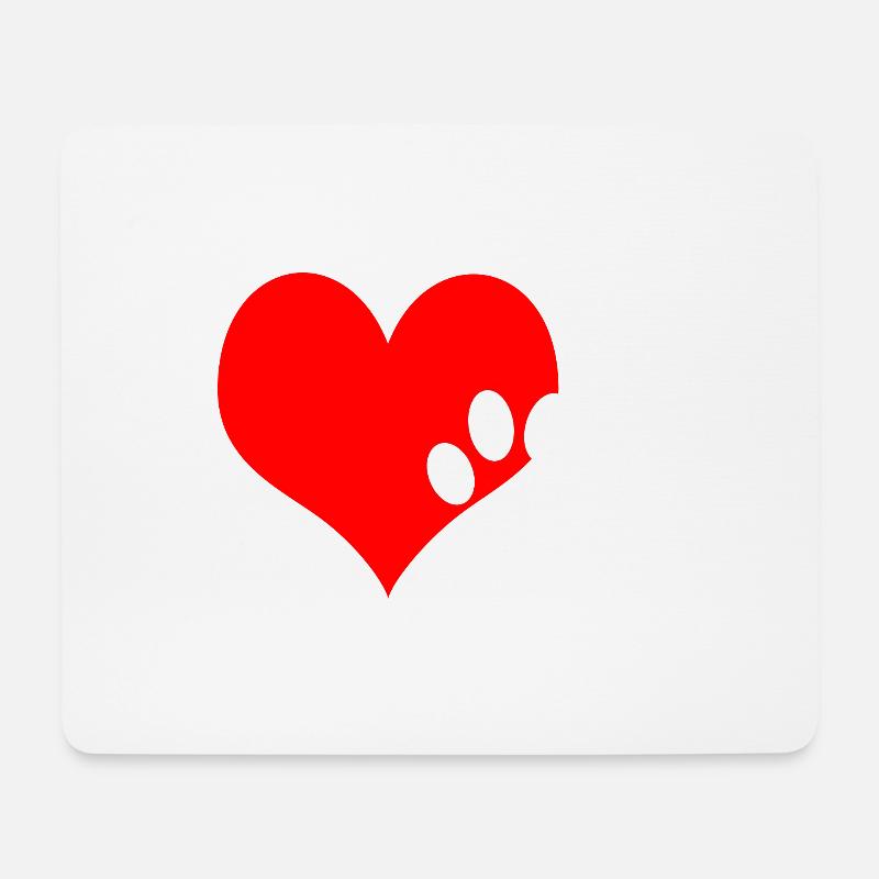 Herz Pfote - Mousepad (Querformat) - Weiß