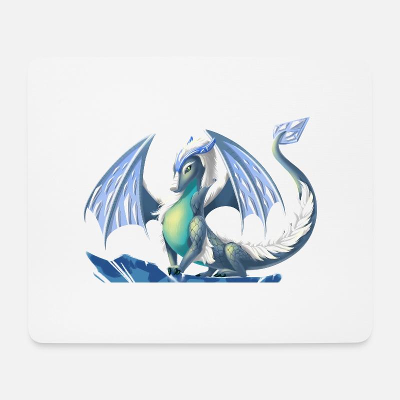 Magischer Eis Drache - Drachen der Elemente - Mousepad (Querformat) - Weiß