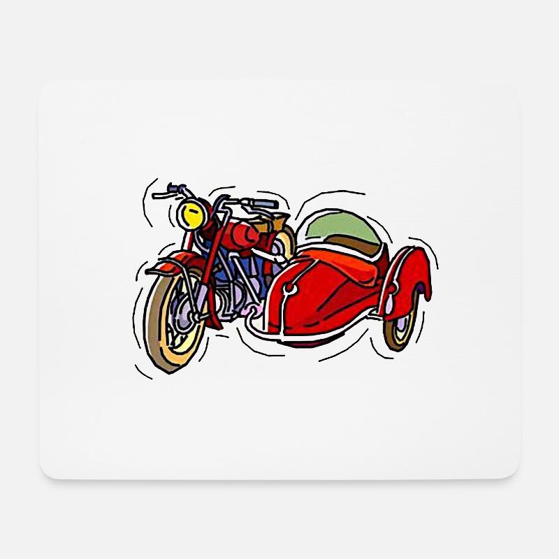 Motorrad mit Beiwagen 3 - Mousepad (Querformat) - Weiß
