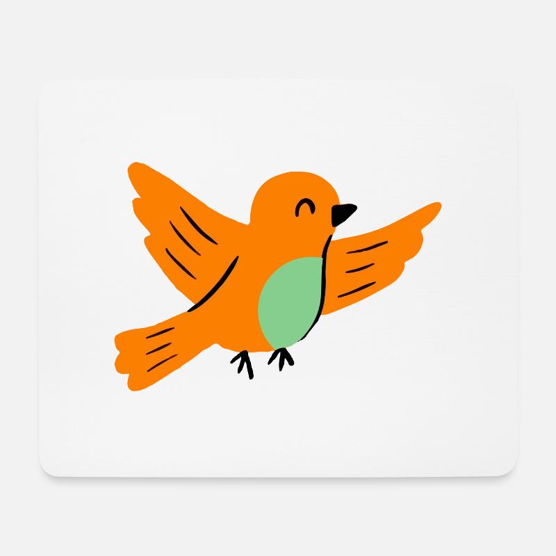süßer kleiner fliegender Vogel - Mousepad (Querformat) - Weiß