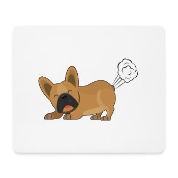 Französische Bulldogge - Furz - Mousepad (Querformat) - Weiß - Vorne