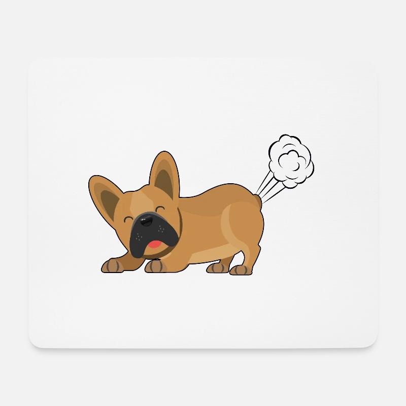 Französische Bulldogge - Furz - Mousepad (Querformat) - Weiß