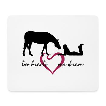 Deux Coeurs Un Rêve Mensonge Fille Cheval - Tapis de souris (format paysage) - blanc - Devant
