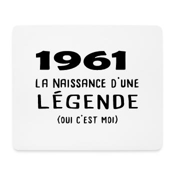 Anniversaire 1961 - Tapis de souris (format paysage) - blanc - Devant