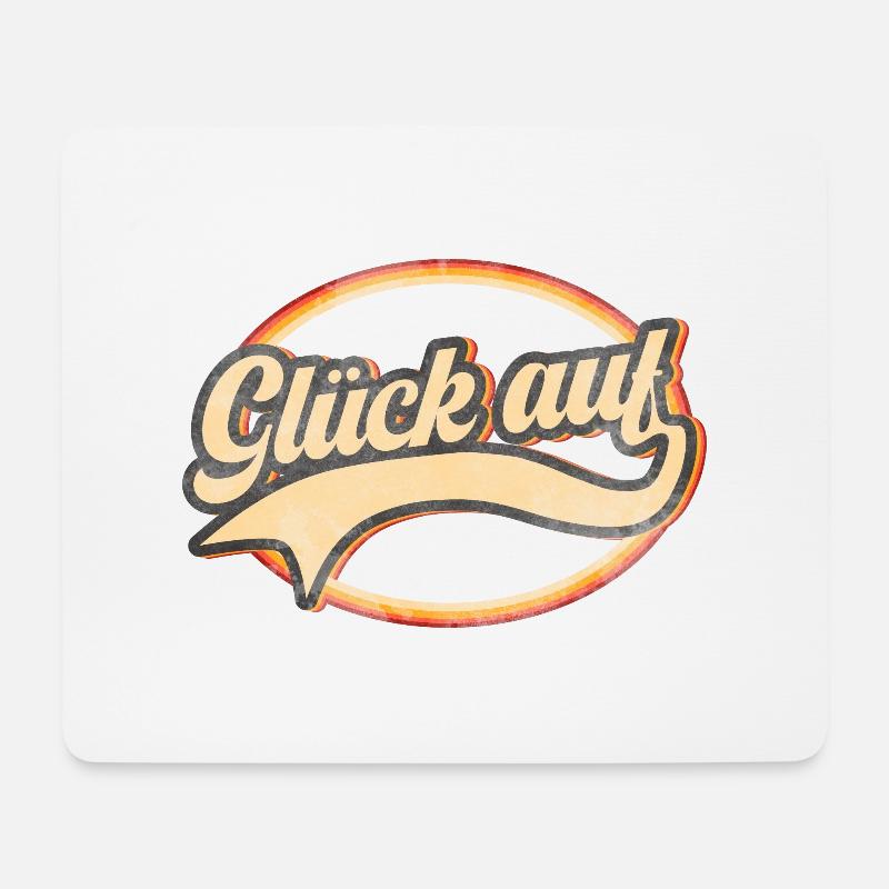 Glück auf - Mousepad (Querformat) - Weiß