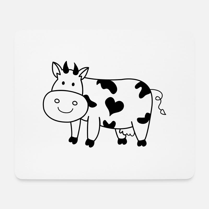 kuh rind - Mousepad (Querformat) - Weiß