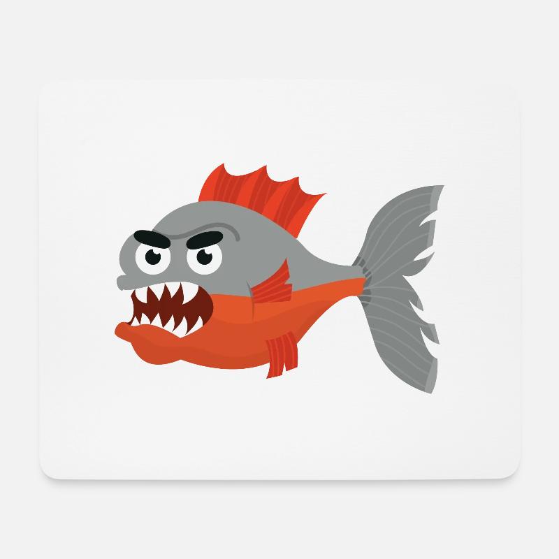Piranha - Mousepad (Querformat) - Weiß