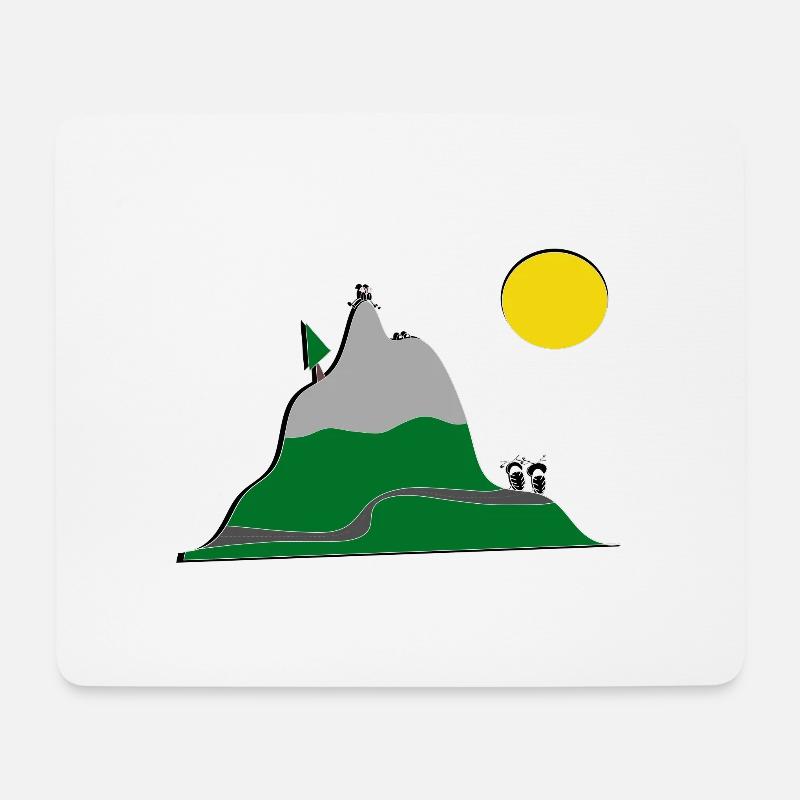 Motorradfahrer relaxen auf Tour in den Alpen - Mousepad (Querformat) - Weiß