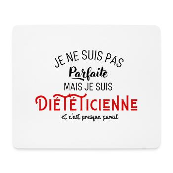 Pas parfaite mais diététicienne - Tapis de souris (format paysage) - blanc - Devant