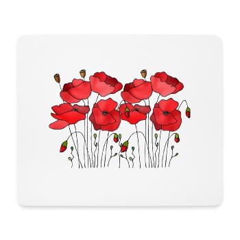 Fleur - Tapis de souris (format paysage) - blanc - Devant
