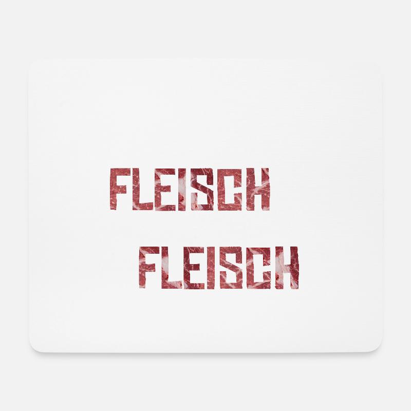 Nur Fleisch macht Fleisch Geschenkidee - Mousepad (Querformat) - Weiß