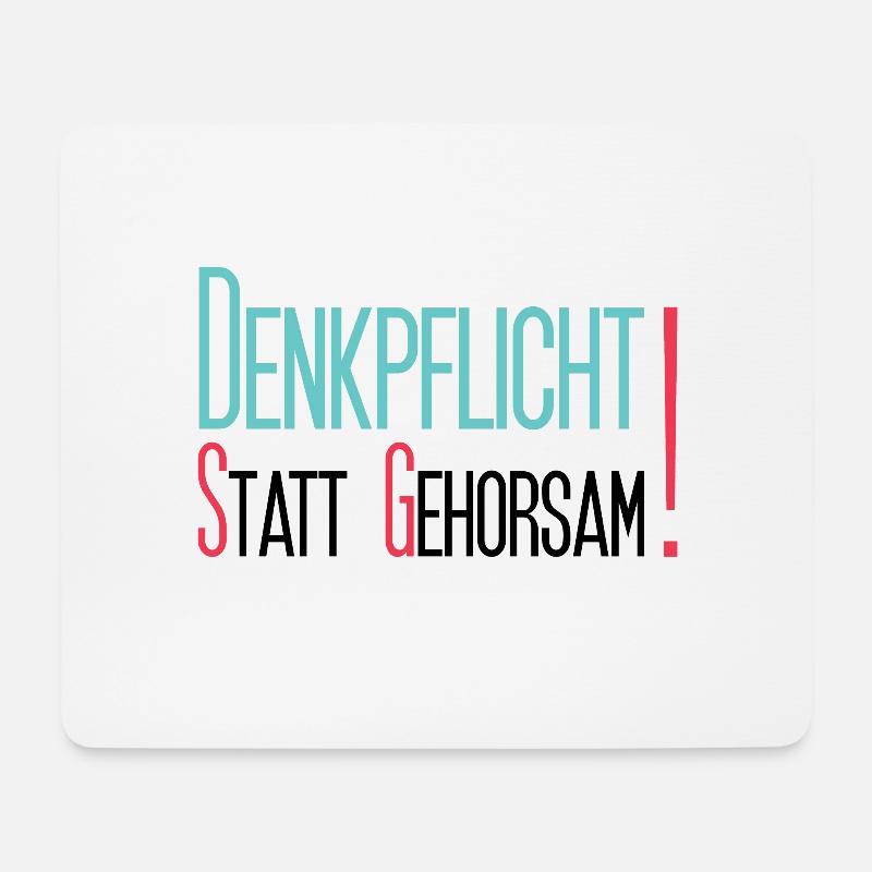 Denkpflicht statt Gehorsam - Mousepad (Querformat) - Weiß