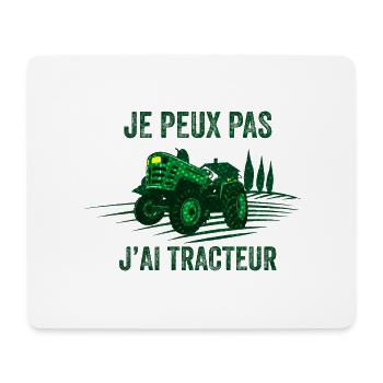 Je peux pas j'ai tracteur - Tapis de souris (format paysage) - blanc - Devant