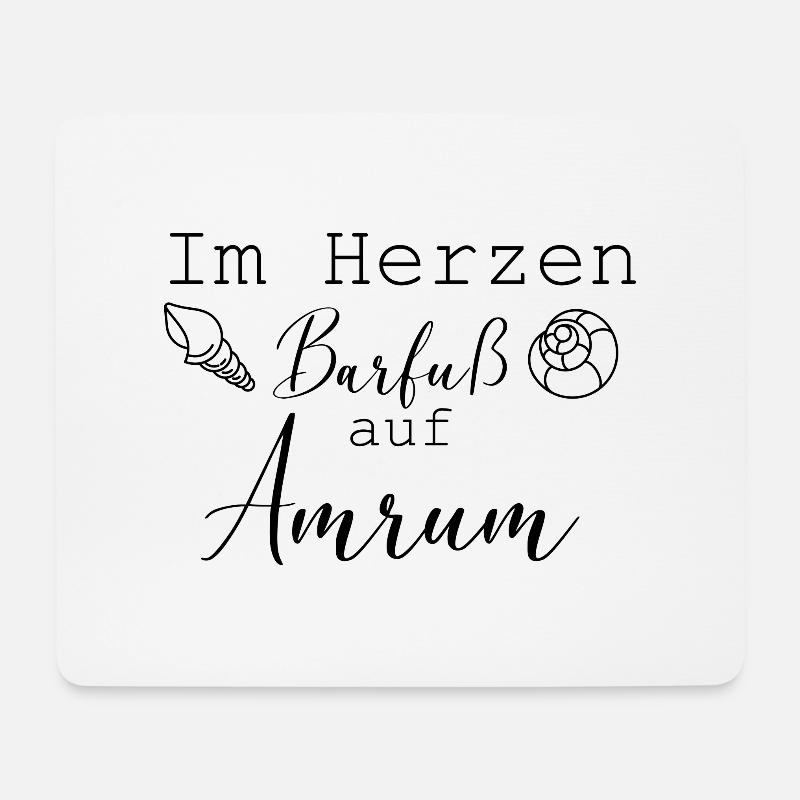 Im Herzen Barfuß auf Amrum - Mousepad (Querformat) - Weiß