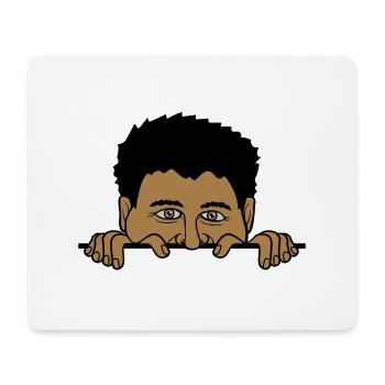 Mann hinter Mauer - Mousepad (Querformat) - Weiß - Vorne