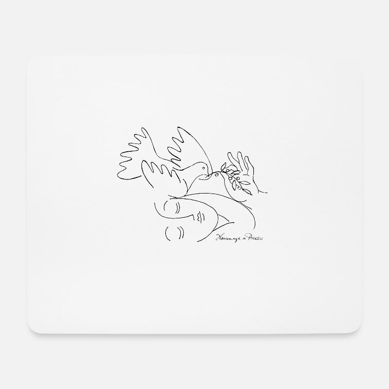 Peace – Hommage a Picasso - Mousepad (Querformat) - Weiß
