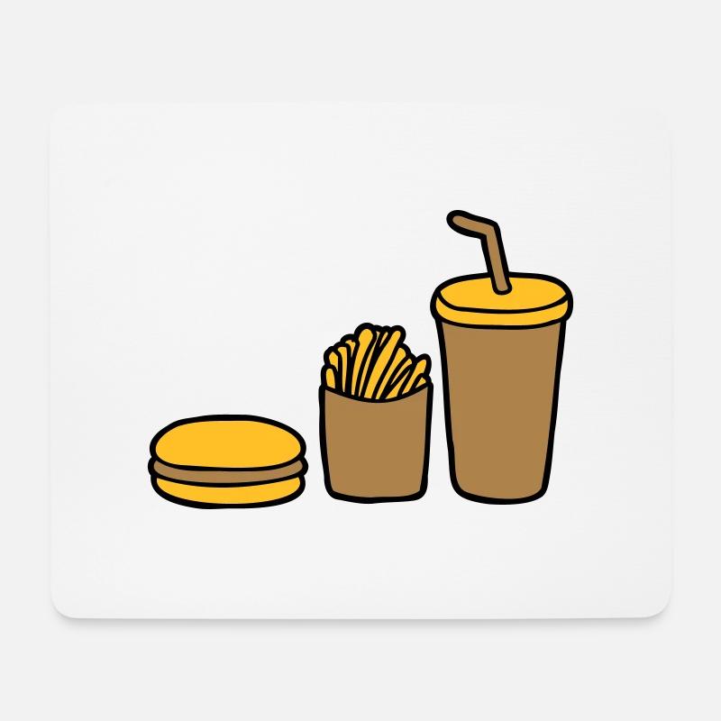 Burger Pommes Cola - Mousepad (Querformat) - Weiß