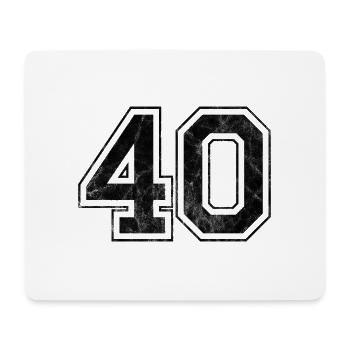 Anzahl 40 - Mousepad (Querformat) - Weiß - Vorne