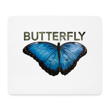 Lettrage papillon avec papillon - Tapis de souris (format paysage) - blanc - Devant