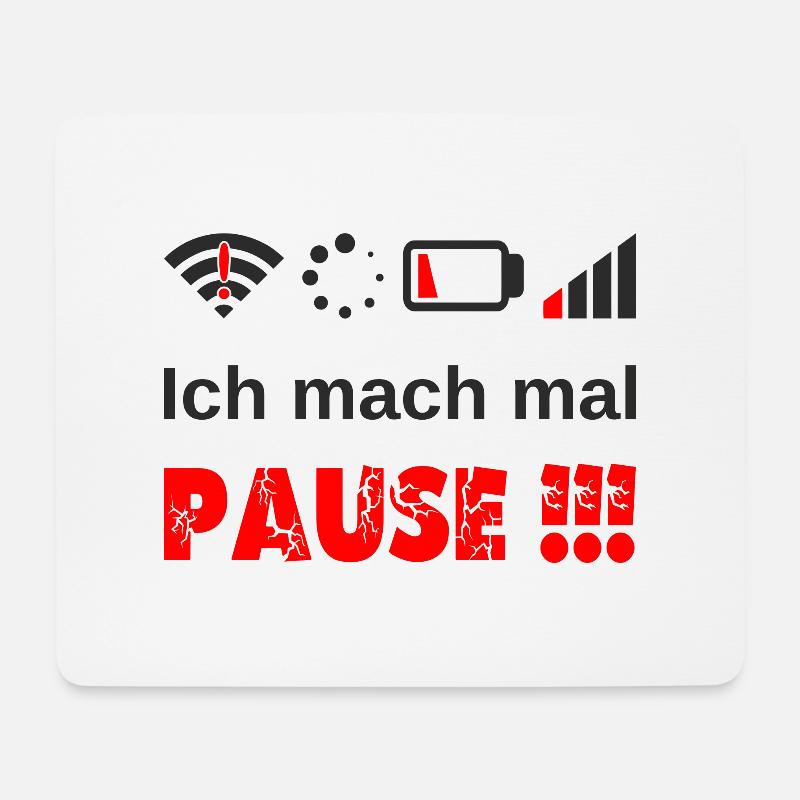 Ich mach mal Pause ! Gamer Nerd Problem Wlan Akku - Mousepad (Querformat) - Weiß