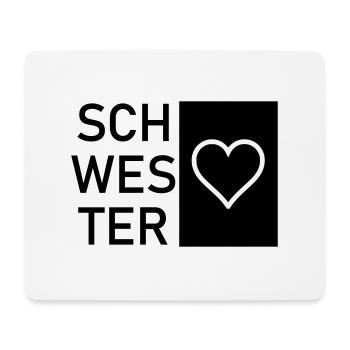 Schwesterherz - Mousepad (Querformat) - Weiß - Vorne
