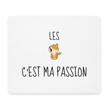 Les chats c'est ma passion - Tapis de souris (format paysage) - blanc - Devant