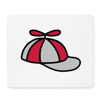 Propeller Cap Wind Turbine Hat Design - Mouse Pad (horizontal) - white - Front