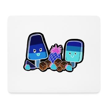 Kawaii-Eis am Stiel in Neon - Mousepad (Querformat) - Weiß - Vorne