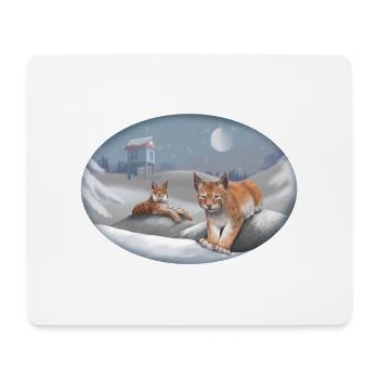 Lynx and Snow - Cat - Pet Animals - Mouse Pad (horizontal) - white - Front
