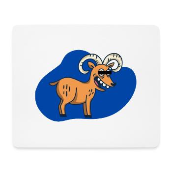 Cartoon Bock - Mousepad (Querformat) - Weiß - Vorne