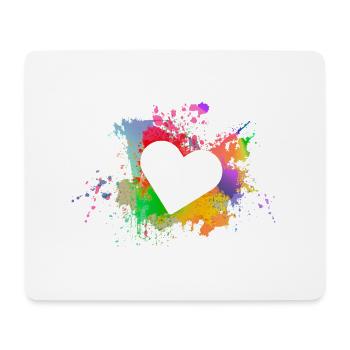 Herz - Mousepad (Querformat) - Weiß - Vorne