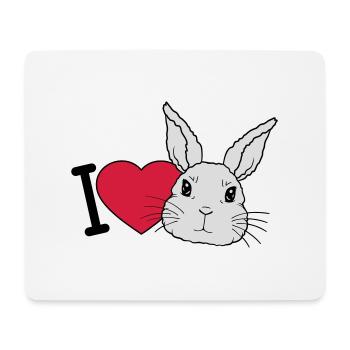 I love bunnys Logo - Mousepad (Querformat) - Weiß - Vorne