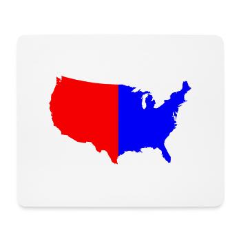Usa Rouge Bleu Carte Silhouette - Tapis de souris (format paysage) - blanc - Devant