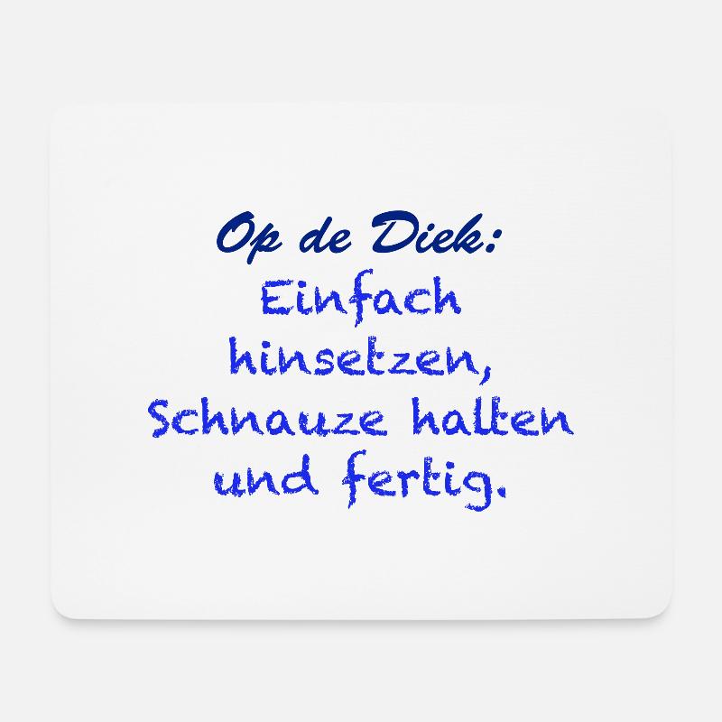 004 Nordseeaner Op de Diek - Dunkel - Mousepad (Querformat) - Weiß
