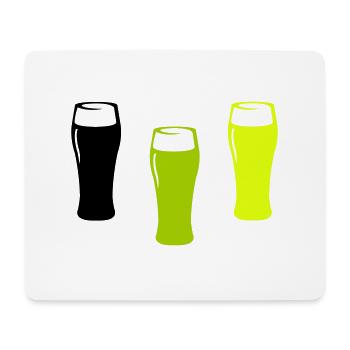 Beer Glasses - Mouse Pad (horizontal) - white - Front