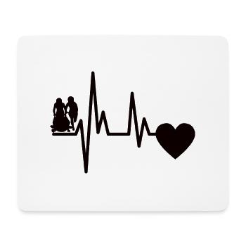 Racing Bob Heartbeat Bob Pulse Tobogganing ECG Sports d’hiver - Tapis de souris (format paysage) - blanc - Devant