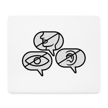 Ne voyez pas Speak Hear - Tapis de souris (format paysage) - blanc - Devant