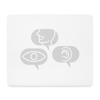 Entendre Voir parler bulles de discours - Tapis de souris (format paysage) - blanc - Devant