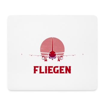 Der tut nix der will nur fliegen Flugzeug Pilot - Mousepad (Querformat) - Weiß - Vorne