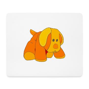Small orange plush dog. - Mouse Pad (horizontal) - white - Front