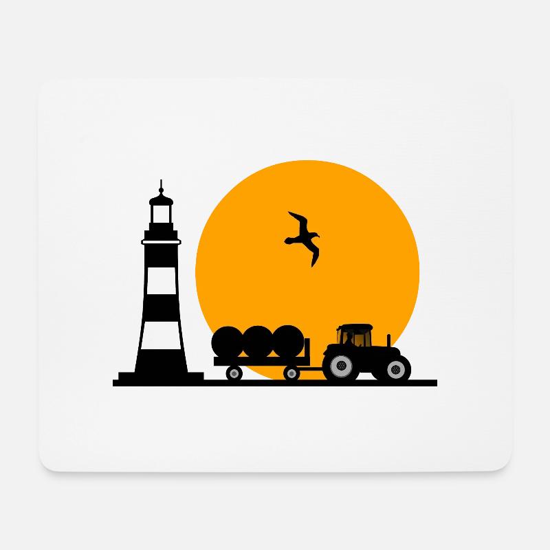 Traktor - Mousepad (Querformat) - Weiß